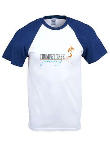 Front of Trumpet Tree Team T-Shirt (Blue)