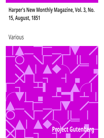 Cover of Harper's New Monthly Magazine, Vol. III, No. XV